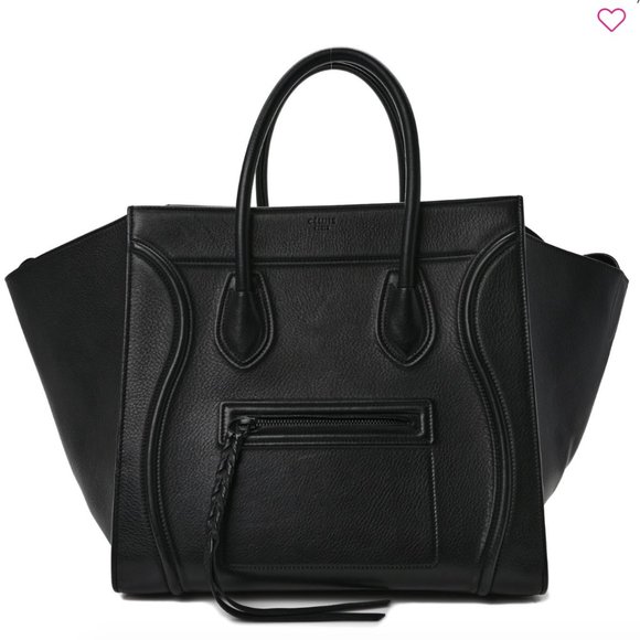 Celine Black Medium Phantom Leather Tote Handbag Bag - Picture 1 of 2